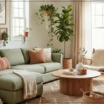 자연친화 인테리어로 꾸며진 거실