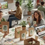 환경 생각하는 웰빙 트렌드에 맞춰 친환경 포장, 재활용 소재 제품을 사용하는 친환경 기업 마케팅 부서