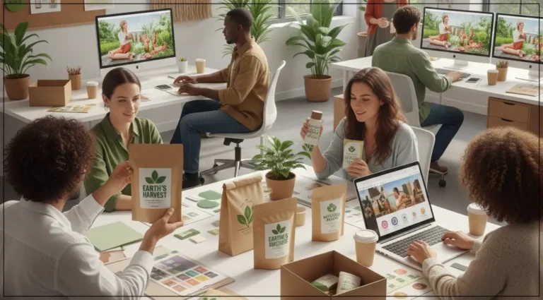 환경 생각하는 웰빙 트렌드에 맞춰 친환경 포장, 재활용 소재 제품을 사용하는 친환경 기업 마케팅 부서